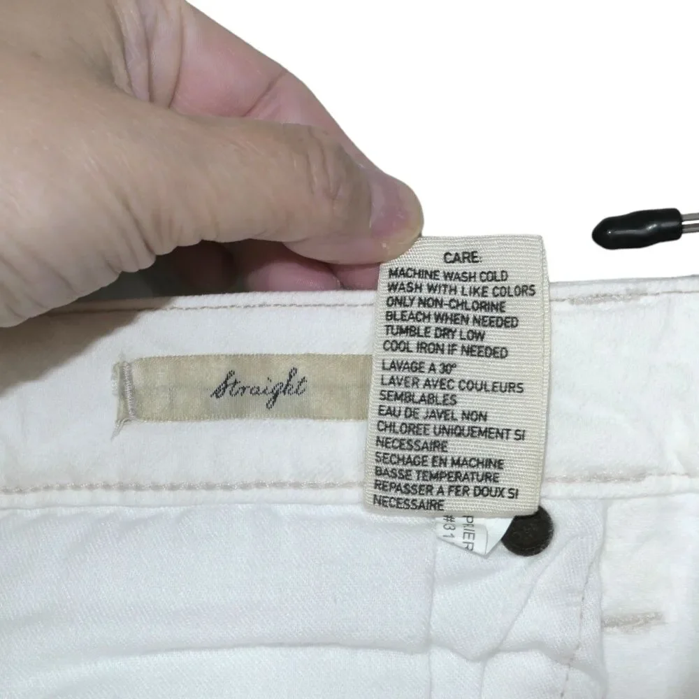 VTG Denim & Supply Ralph Lauren Sz 27x34 White Straight Jeans Label Wear EUC